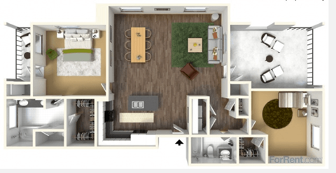the floor plan of the 2100 sq ft apartment